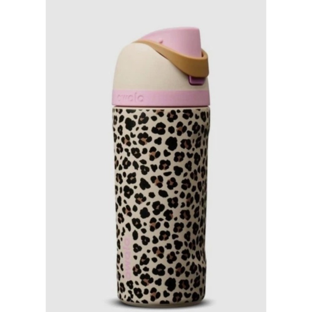 Owala FreeSip Water Bottle 16 oz Leopard Print Pink cheetah cat & jack NEW